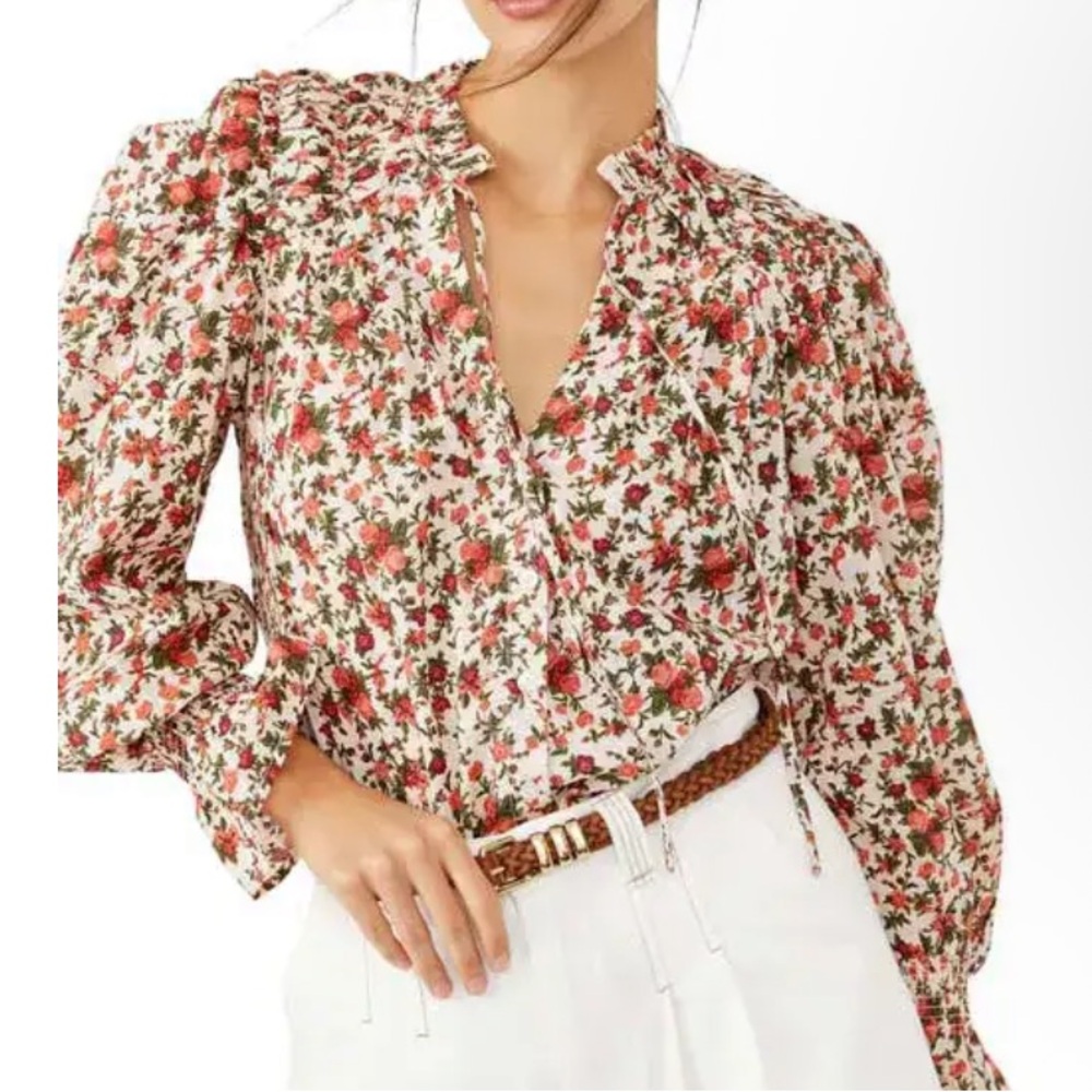 Free People Floral Meant to Be Romantic Blouse